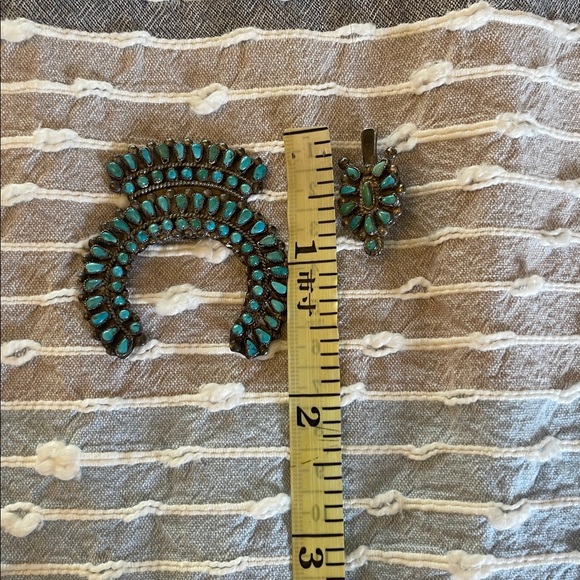 Vintage squash blossom turquoise necklace pieces Authentic - Picture 7 of 8